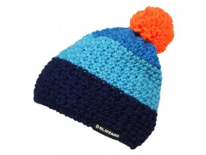 Tricolor, blue/navy/orange