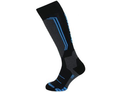 Allround wool ski socks, black/anthracite/blue