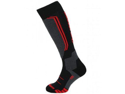 Allround wool ski socks, black/anthracite/red