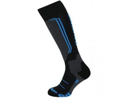 Allround wool ski socks junior, black/anthracite/blue