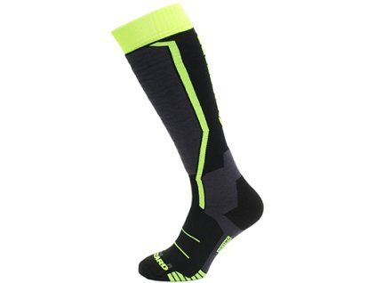 Allround ski socks junior, black/anthracite/signal yellow