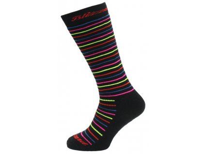 Viva Allround ski socks, black/rainbow stripes
