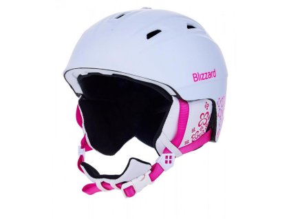 BLIZZARD Demon ski helmet junior, white matt/magenta flowers