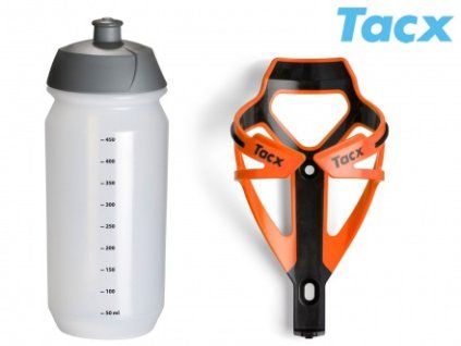 Košík TACX Deva + Láhev Shiva 0,5l (oranžová/karbon)