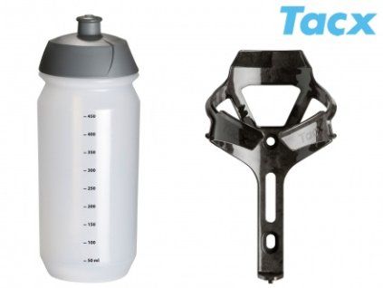 Košík TACX Ciro + Láhev Shiva 0,5l (černá/karbon)